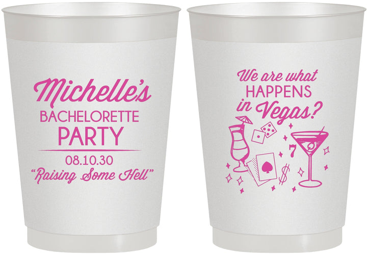 Personalized Bachelorette 10 oz Frosted Cups - Las Vegas | 60199