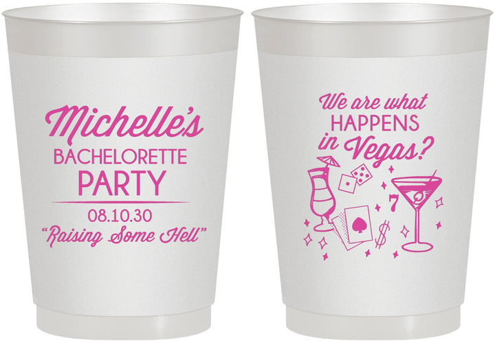 Personalized Bachelorette 10 oz Frosted Cups - Las Vegas | 60199