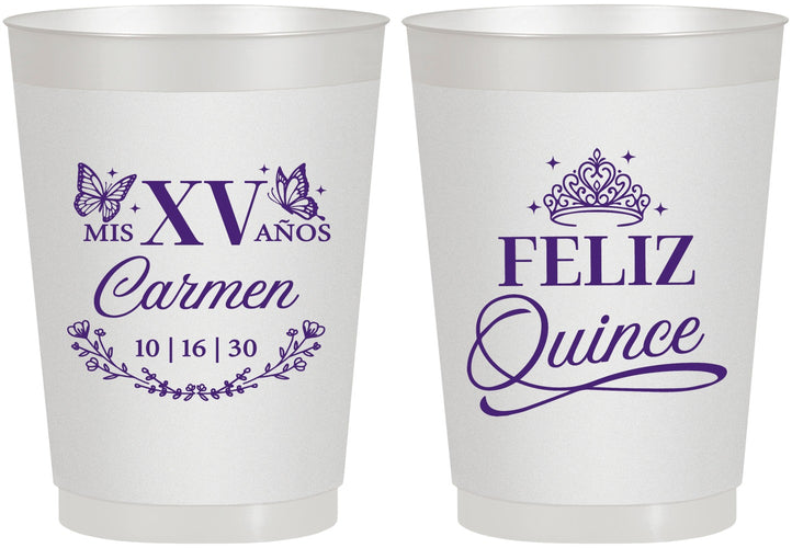 Personalized Quinceanera 10 oz Frosted Cups - Mis Quince Anos | 70000