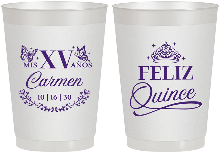 Personalized Quinceanera 10 oz Frosted Cups - Mis Quince Anos | 70000