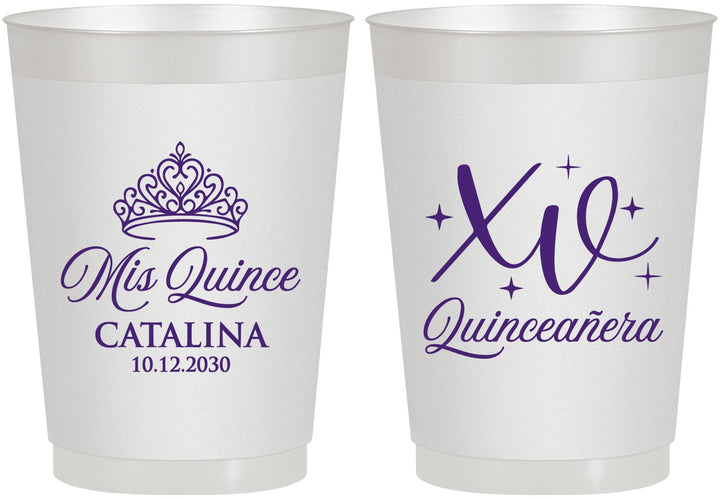 Personalized Quinceanera 10 oz Frosted Cups - Mis Quince Anos | 70002