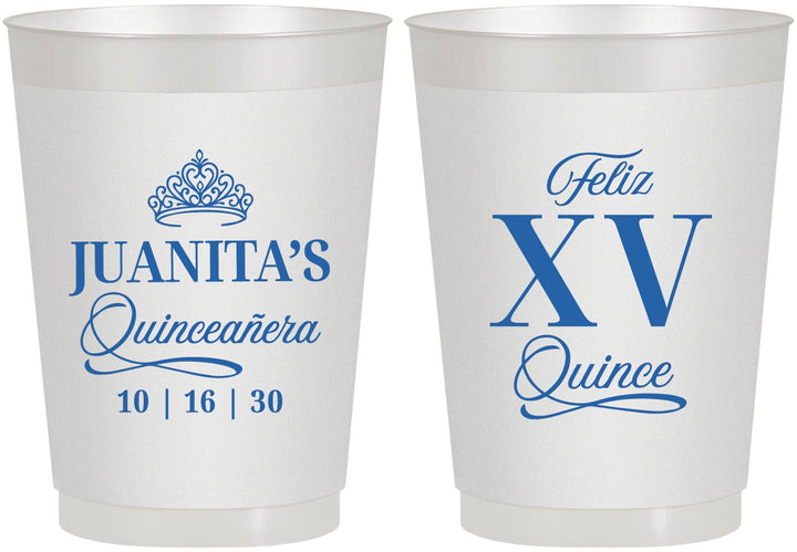 Personalized Quinceanera 10 oz Frosted Cups - Mis Quince Anos | 70003