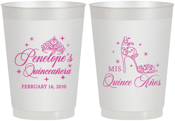 Personalized Quinceanera 10 oz Frosted Cups - Mis Quince Anos | 70004