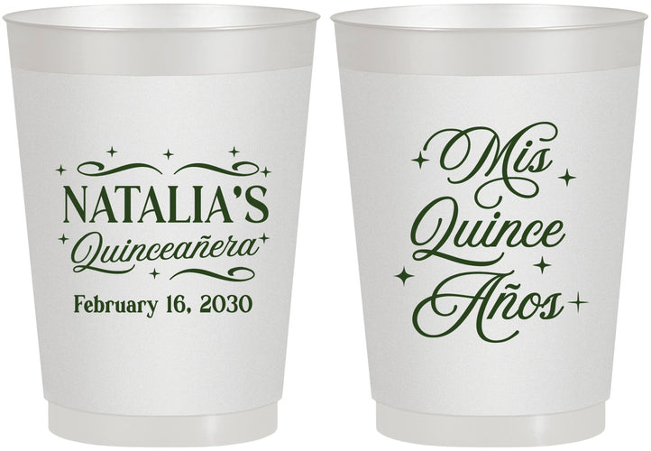 Personalized Quinceanera 10 oz Frosted Cups - Mis Quince Anos | 70006