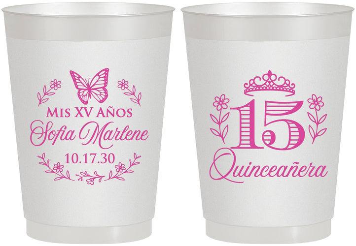Personalized Quinceanera 10 oz Frosted Cups - Mis Quince Anos | 70007