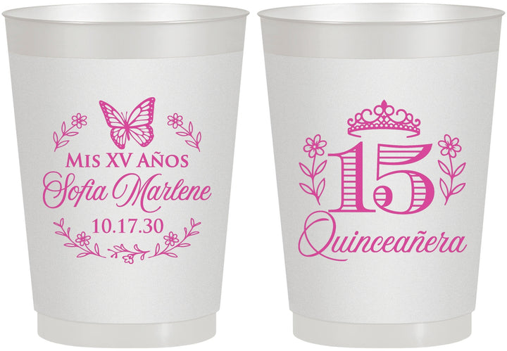 Personalized Quinceanera 10 oz Frosted Cups - Mis Quince Anos | 70007