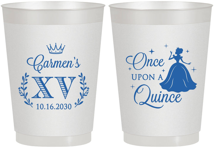 Personalized Quinceanera 10 oz Frosted Cups - Once Upon A Quince | 70011