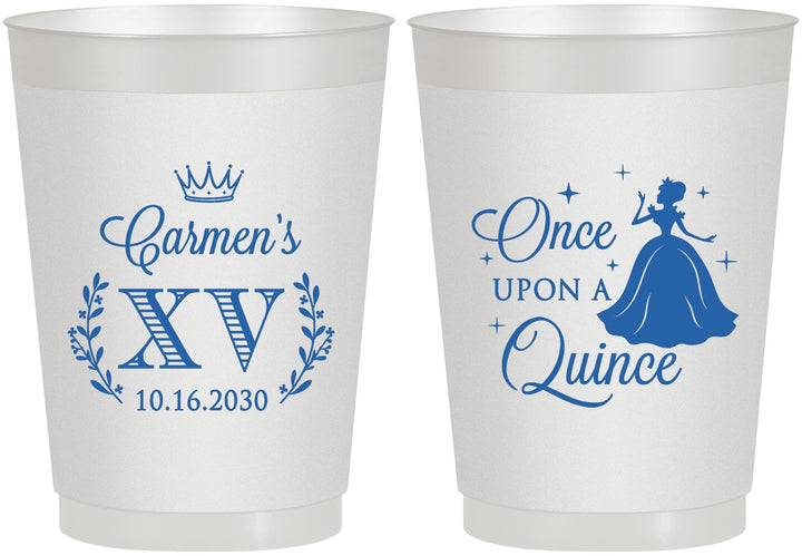 Personalized Quinceanera 10 oz Frosted Cups - Once Upon A Quince | 70011