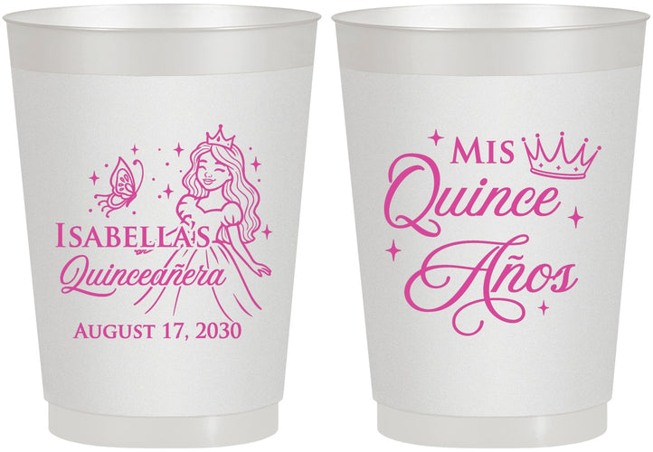 Personalized Quinceanera 10 oz Frosted Cups - Mis Quince Anos | 70012