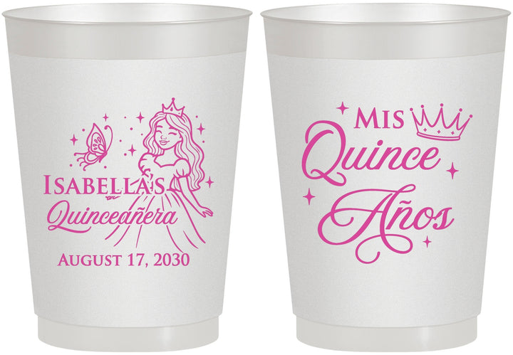 Personalized Quinceanera 10 oz Frosted Cups - Mis Quince Anos | 70012