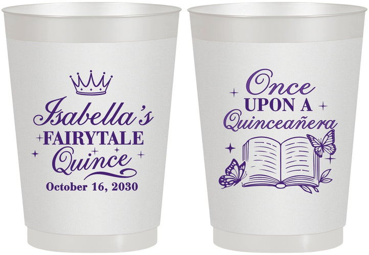 Personalized Quinceanera 10 oz Frosted Cups - Once Upon A Quince | 70013