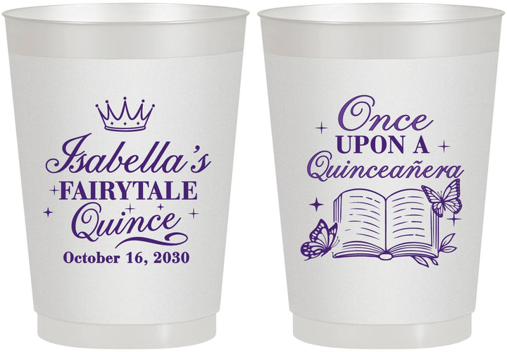 Personalized Quinceanera 10 oz Frosted Cups - Once Upon A Quince | 70013