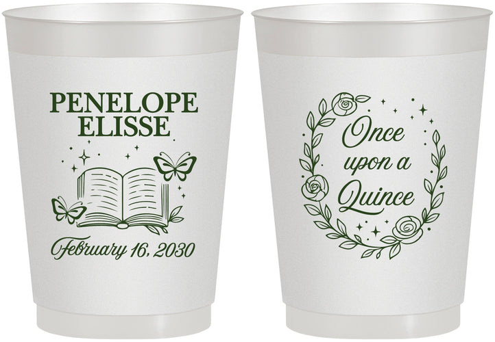 Personalized Quinceanera 10 oz Frosted Cups - Once Upon A Quince | 70014