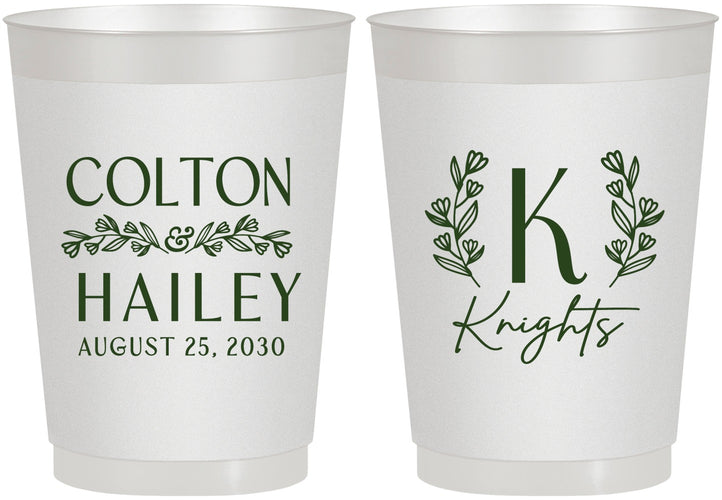 Personalized Wedding 10 oz Frosted Cups - Monogram | 800