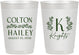 Personalized Wedding 10 oz Frosted Cups - Monogram | 800