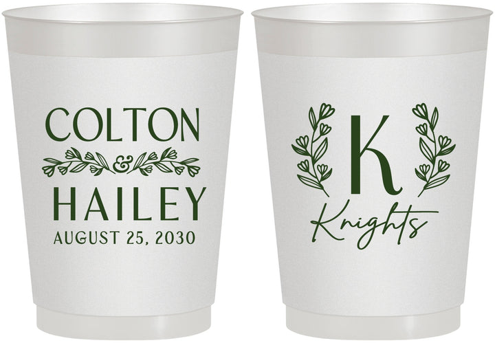 Personalized Wedding 10 oz Frosted Cups - Monogram | 800