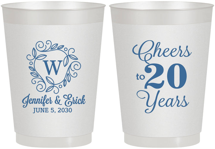 Personalized Anniversary 10 oz Frosted Cups - Cheers To 20 Years | 80001
