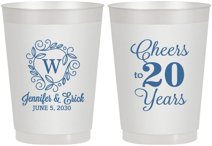 Personalized Anniversary 10 oz Frosted Cups - Cheers To 20 Years | 80001