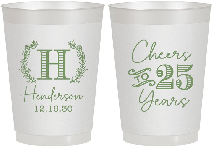 Personalized Anniversary 10 oz Frosted Cups - Cheers To 25 Years | 80002
