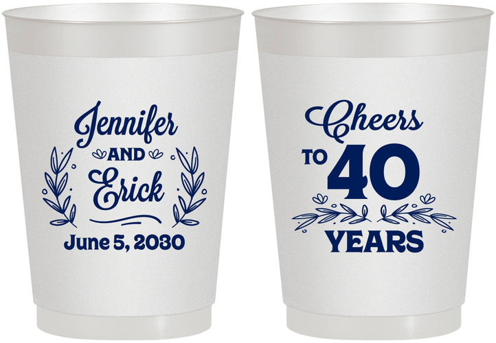 Personalized Anniversary 10 oz Frosted Cups - Cheers To 40 Years | 80005