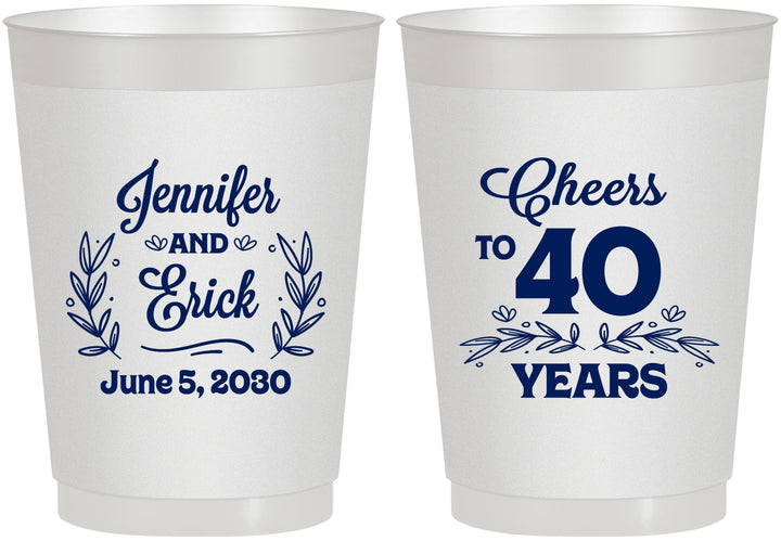 Personalized Anniversary 10 oz Frosted Cups - Cheers To 40 Years | 80005