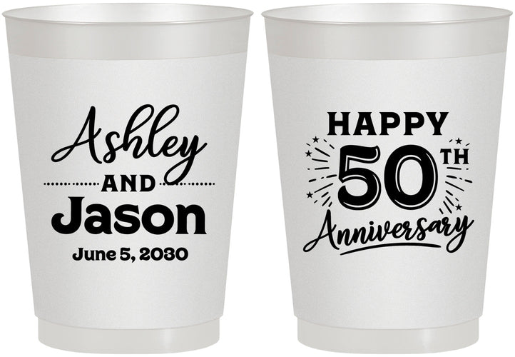 Personalized Anniversary 10 oz Frosted Cups - 50th Wedding | 80007