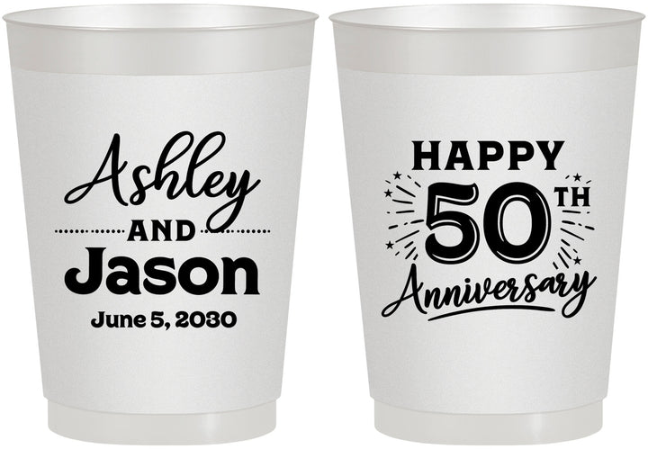 Personalized Anniversary 10 oz Frosted Cups - 50th Wedding | 80007