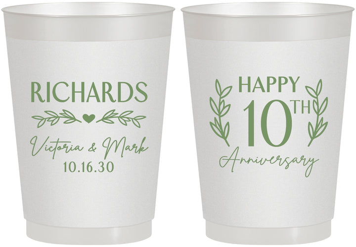 Personalized Anniversary 10 oz Frosted Cups - 10th Wedding | 80010