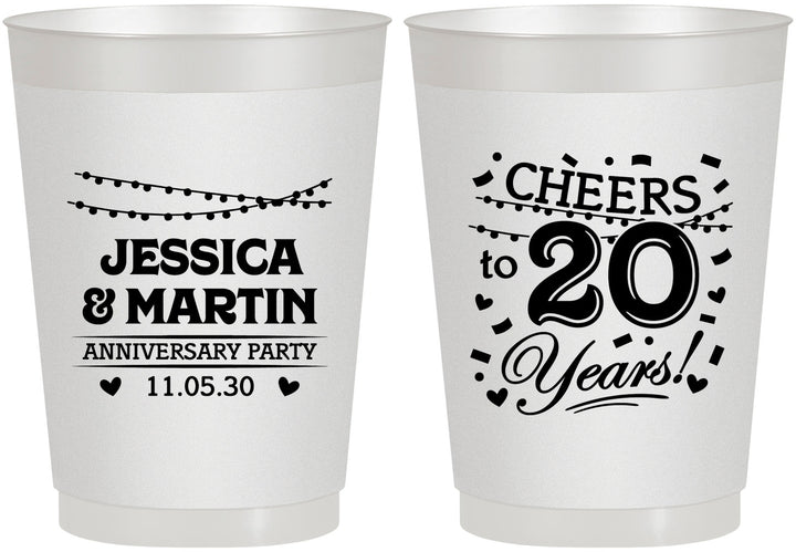 Personalized Anniversary 10 oz Frosted Cups - Cheers To 20 Years | 80011