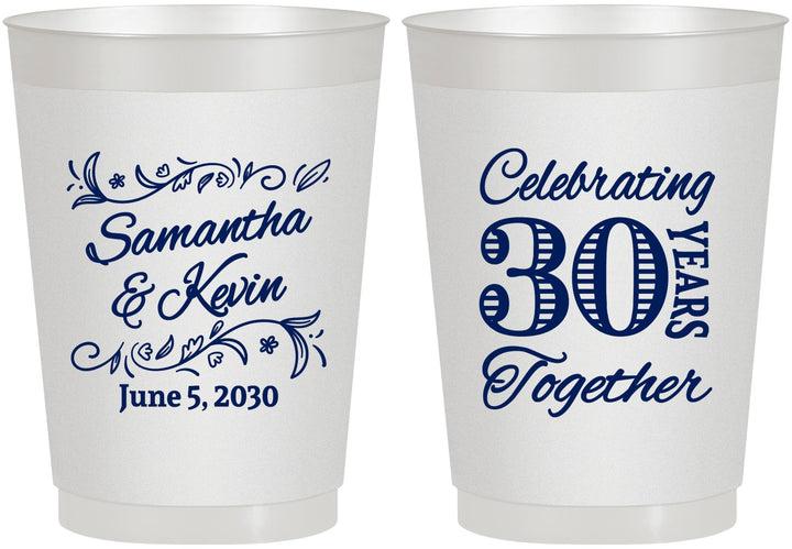 Personalized Anniversary 10 oz Frosted Cups - 30 Years Together | 80013