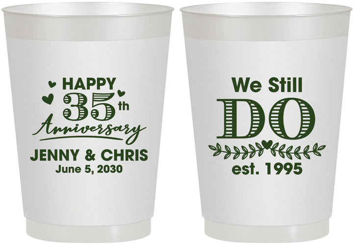 Personalized Anniversary 10 oz Frosted Cups - 35th Wedding | 80014