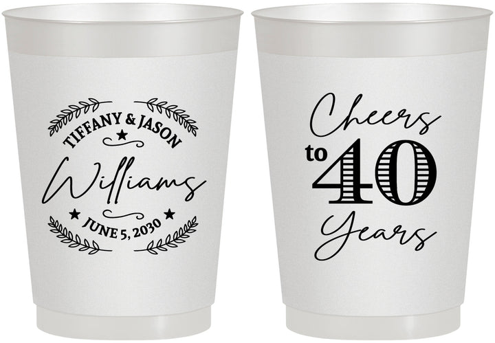 Personalized Anniversary 10 oz Frosted Cups - Cheers To 40 Years | 80015