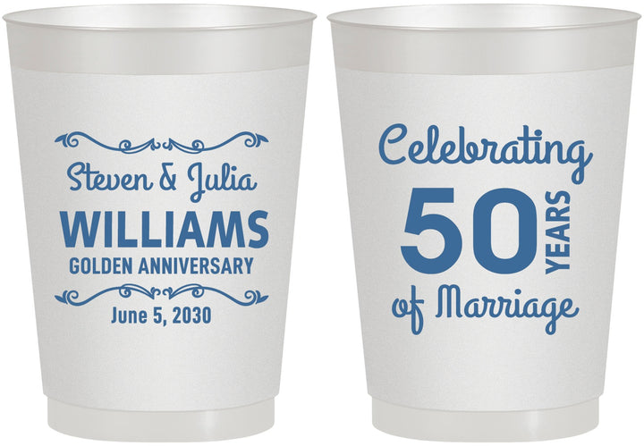 Personalized Anniversary 10 oz Frosted Cups - 50 Years Of Marriage | 80017