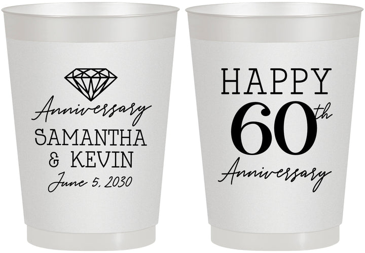 Personalized Anniversary 10 oz Frosted Cups - 60th Wedding | 80019