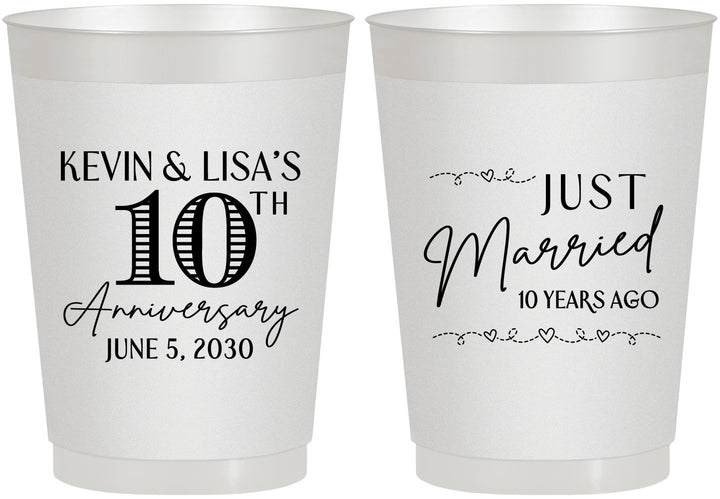 Personalized Anniversary 10 oz Frosted Cups - 10 Years Down | 80020