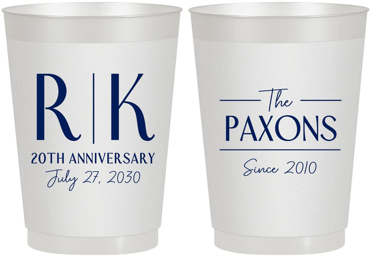 Personalized Anniversary 10 oz Frosted Cups - 20th Wedding | 80021