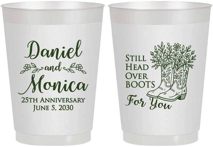 Personalized Anniversary 10 oz Frosted Cups - 25th Wedding | 80022