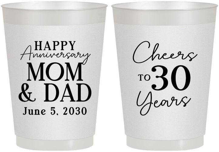 Personalized Anniversary 10 oz Frosted Cups - Cheers To 30 Years | 80023