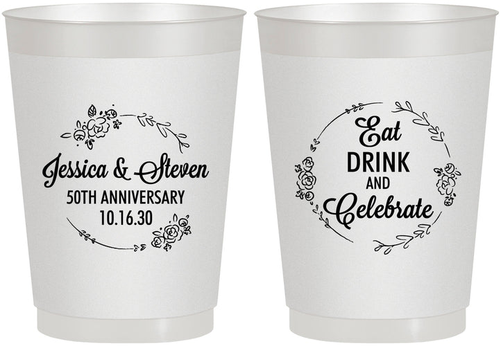 Personalized Anniversary 10 oz Frosted Cups - 50th Wedding | 80027