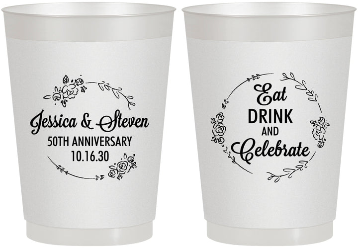 Personalized Anniversary 10 oz Frosted Cups - 50th Wedding | 80027
