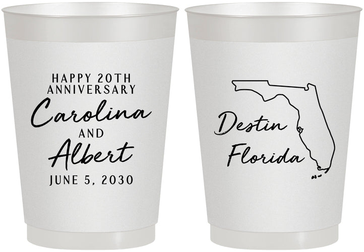 Personalized Anniversary 10 oz Frosted Cups - 20th Wedding | 80031