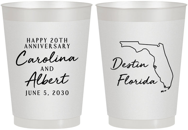 Personalized Anniversary 10 oz Frosted Cups - 20th Wedding | 80031
