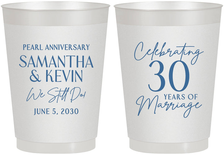 Personalized Anniversary 10 oz Frosted Cups - 30 Years Of Marriage | 80033