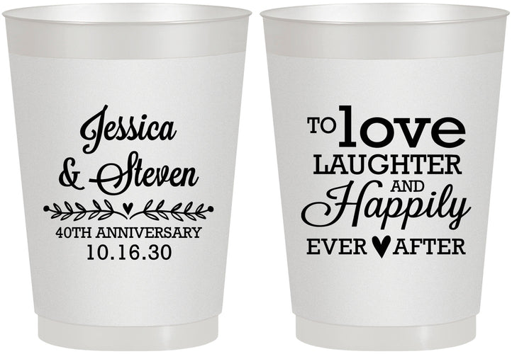 Personalized Anniversary 10 oz Frosted Cups - 40th Wedding | 80035