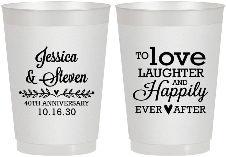 Personalized Anniversary 10 oz Frosted Cups - 40th Wedding | 80035
