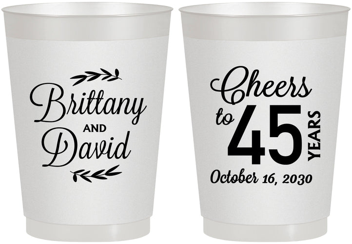 Personalized Anniversary 10 oz Frosted Cups - Cheers To 45 Years | 80036