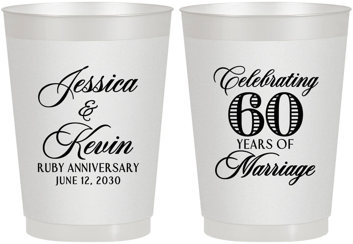 Personalized Anniversary 10 oz Frosted Cups - 60 Years Of Marriage | 80039