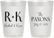 Personalized Wedding 10 oz Frosted Cups - Two Letter Monogram | 802