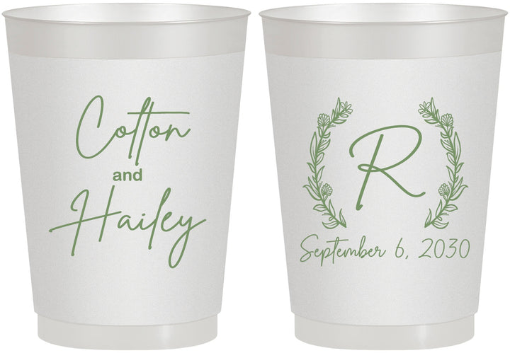 Personalized Wedding 10 oz Frosted Cups - Monogram | 803