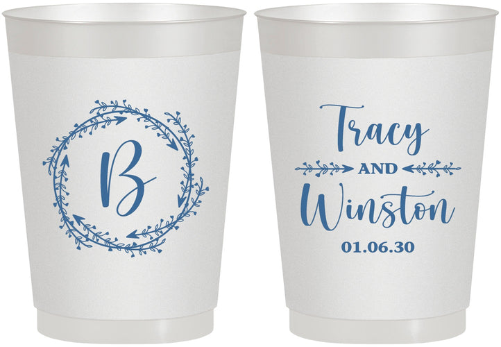 Personalized Wedding 10 oz Frosted Cups - Monogram | 804
